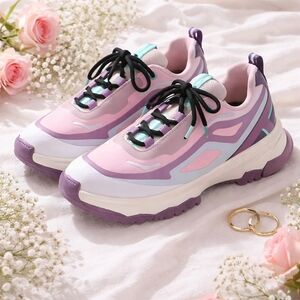 ZARA Pastel Chunky Platform Sneakers Pink Lilac Mint | Memory Foam | EU 37